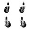 Service Caster 3.5'' Black Poly Wheel Swivel 1-1/2'' Expanding Stem Caster Set 2 Brakes, 4PK SCC-EX20S3514-PPUB-BLK-2-TLB-2-112 - alternate 1